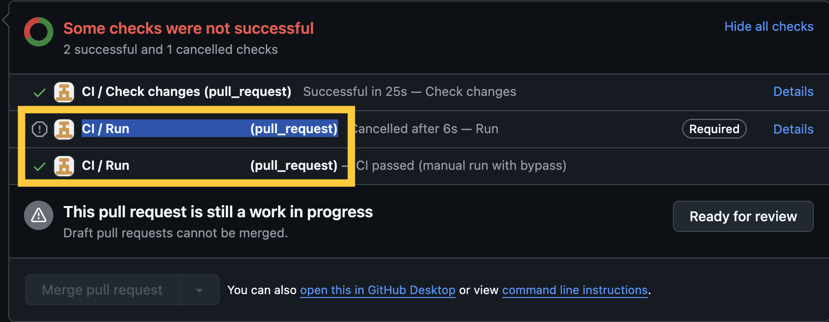 Commit Status APIの結果