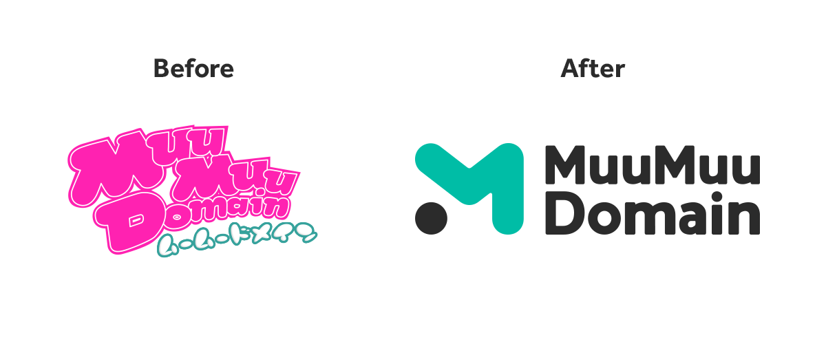 ムームードメインロゴのリニューアルbefore after